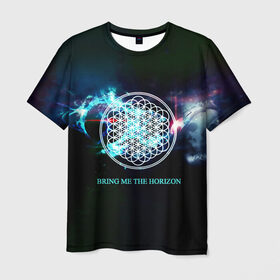 Мужская футболка 3D с принтом Bring Me the Horizon космос в Санкт-Петербурге, 100% полиэфир | прямой крой, круглый вырез горловины, длина до линии бедер | bmth | bring me the horizon | альтернативный метал | альтернативный рок | группа | достань для меня горизонт | дэткор | метал | рок | электроник рок