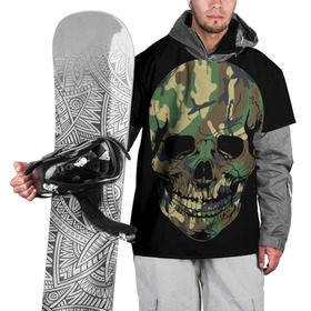 Накидка на куртку 3D с принтом Череп Армия в Санкт-Петербурге, 100% полиэстер |  | army | biker | ffm | skeleton | skull | армия | байкер | камуфляж | каска | скелет | череп | шлем