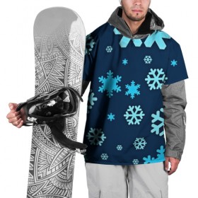 Накидка на куртку 3D с принтом Снежинки в Санкт-Петербурге, 100% полиэстер |  | winter | зима | мороз | новый год | снег | снежинки | холод
