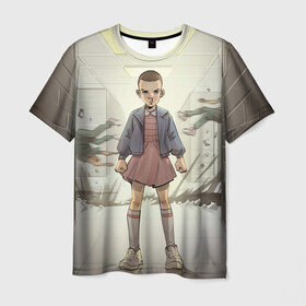 Мужская футболка 3D с принтом Girl в Санкт-Петербурге, 100% полиэфир | прямой крой, круглый вырез горловины, длина до линии бедер | Тематика изображения на принте: stranger things | очень странные дела