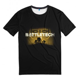 Мужская футболка 3D с принтом BattleTech 2 в Санкт-Петербурге, 100% полиэфир | прямой крой, круглый вырез горловины, длина до линии бедер | battletech