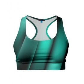 Женский спортивный топ 3D с принтом Emerald lines в Санкт-Петербурге, 82% полиэстер, 18% спандекс Ткань безопасна для здоровья, позволяет коже дышать, не мнется и не растягивается |  | абстракция | геометрия | зеленый