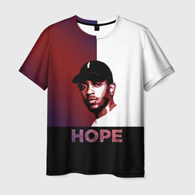 Мужская футболка 3D с принтом Hope Kendrick Lamar в Санкт-Петербурге, 100% полиэфир | прямой крой, круглый вырез горловины, длина до линии бедер | k dot | kendrick lamar | город | дакворт | здания | кендрик | комптон | король хип хопа | ламар | музыкант | надежда | надпись | певец | репер | хип хоп