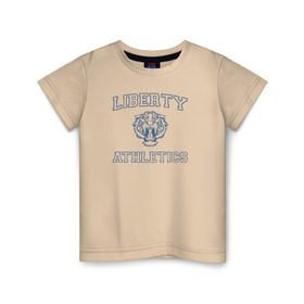 Детская футболка хлопок с принтом Liberty в Санкт-Петербурге, 100% хлопок | круглый вырез горловины, полуприлегающий силуэт, длина до линии бедер | Тематика изображения на принте: 13 reasons why | 13 причин почему | lion | лев