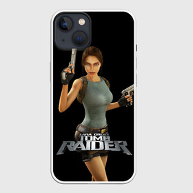 Чехол для iPhone 13 с принтом TOMB RAIDER в Санкт-Петербурге,  |  | game | girl | gun | lara croft | tomb raider | девушка | игра | оружие | пистолет