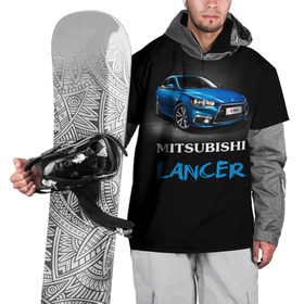 Накидка на куртку 3D с принтом Mitsubishi Lancer в Санкт-Петербурге, 100% полиэстер |  | auto | lancer | mitsubishi | авто | автомобиль | водитель | лансер | мицубиси | тачка | японец
