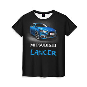 Женская футболка 3D с принтом Mitsubishi Lancer в Санкт-Петербурге, 100% полиэфир ( синтетическое хлопкоподобное полотно) | прямой крой, круглый вырез горловины, длина до линии бедер | auto | lancer | mitsubishi | авто | автомобиль | водитель | лансер | мицубиси | тачка | японец
