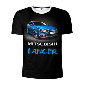 Мужская футболка 3D спортивная с принтом Mitsubishi Lancer в Санкт-Петербурге, 100% полиэстер с улучшенными характеристиками | приталенный силуэт, круглая горловина, широкие плечи, сужается к линии бедра | Тематика изображения на принте: auto | lancer | mitsubishi | авто | автомобиль | водитель | лансер | мицубиси | тачка | японец
