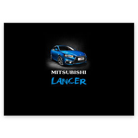 Поздравительная открытка с принтом Mitsubishi Lancer в Санкт-Петербурге, 100% бумага | плотность бумаги 280 г/м2, матовая, на обратной стороне линовка и место для марки
 | auto | lancer | mitsubishi | авто | автомобиль | водитель | лансер | мицубиси | тачка | японец