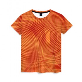 Женская футболка 3D с принтом Abstract waves в Санкт-Петербурге, 100% полиэфир ( синтетическое хлопкоподобное полотно) | прямой крой, круглый вырез горловины, длина до линии бедер | 