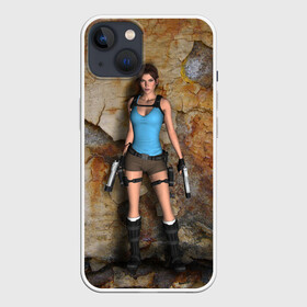 Чехол для iPhone 13 с принтом TOMB RAIDER в Санкт-Петербурге,  |  | game | girl | gun | lara croft | tomb raider | девушка | игра | оружие | пистолет