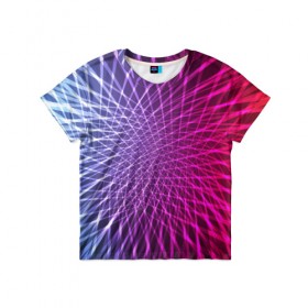 Детская футболка 3D с принтом Плетение в Санкт-Петербурге, 100% гипоаллергенный полиэфир | прямой крой, круглый вырез горловины, длина до линии бедер, чуть спущенное плечо, ткань немного тянется | абстракция | геометрия | текстура | узор