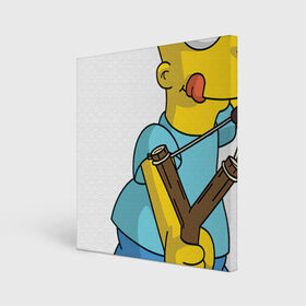 Холст квадратный с принтом Bart Simpson в Санкт-Петербурге, 100% ПВХ |  | барт | разбойник | рогатка. | симпсоны