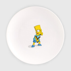 Тарелка с принтом Bart Simpson в Санкт-Петербурге, фарфор | диаметр - 210 мм
диаметр для нанесения принта - 120 мм | барт | разбойник | рогатка. | симпсоны