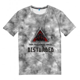 Мужская футболка 3D с принтом Disturbed в Санкт-Петербурге, 100% полиэфир | прямой крой, круглый вырез горловины, длина до линии бедер | 
