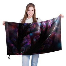 Флаг 3D с принтом Фантастическая Абстракция в Санкт-Петербурге, 100% полиэстер | плотность ткани — 95 г/м2, размер — 67 х 109 см. Принт наносится с одной стороны | galaxy | planet | star | абстракция | галактика | звезды | космос | ночь | планеты | текстура