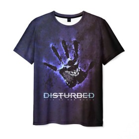 Мужская футболка 3D с принтом Рука Disturbed в Санкт-Петербурге, 100% полиэфир | прямой крой, круглый вырез горловины, длина до линии бедер | disturbed | альтернативный | группа | дистёрбд | метал | ню метал | нюметал | хеви | хеви метал | хевиметал