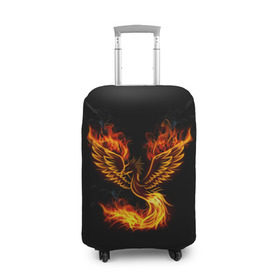 Чехол для чемодана 3D с принтом Феникс в Санкт-Петербурге, 86% полиэфир, 14% спандекс | двустороннее нанесение принта, прорези для ручек и колес | fire | flame | in fire | smoke | в огне | дым | огненный | огонь