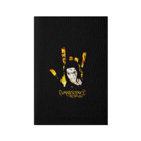 Обложка для паспорта матовая кожа с принтом Evanescence рука в Санкт-Петербурге, натуральная матовая кожа | размер 19,3 х 13,7 см; прозрачные пластиковые крепления | 