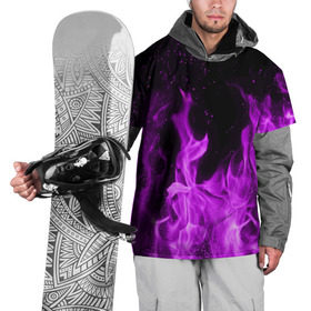 Накидка на куртку 3D с принтом Фиолетовый огонь в Санкт-Петербурге, 100% полиэстер |  | лиловый | пламя | яркий