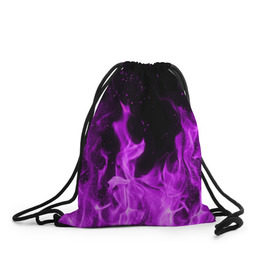 Рюкзак-мешок 3D с принтом Фиолетовый огонь в Санкт-Петербурге, 100% полиэстер | плотность ткани — 200 г/м2, размер — 35 х 45 см; лямки — толстые шнурки, застежка на шнуровке, без карманов и подкладки | лиловый | пламя | яркий