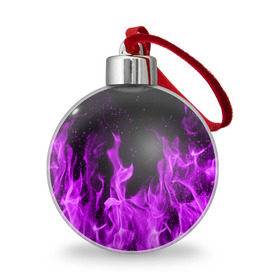 Ёлочный шар с принтом Фиолетовый огонь в Санкт-Петербурге, Пластик | Диаметр: 77 мм | лиловый | пламя | яркий