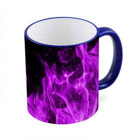 Кружка 3D с принтом Фиолетовый огонь в Санкт-Петербурге, керамика | ёмкость 330 мл | Тематика изображения на принте: лиловый | пламя | яркий