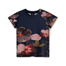 Детская футболка 3D с принтом Blossom fashion в Санкт-Петербурге, 100% гипоаллергенный полиэфир | прямой крой, круглый вырез горловины, длина до линии бедер, чуть спущенное плечо, ткань немного тянется | blossom | flower | бабочки | весна | лето | природа | расцвет | цвет | цветение | цветковое растение | цветок