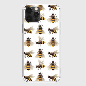 Чехол для iPhone 12 Pro Max с принтом Пчелы в Санкт-Петербурге, Силикон |  | Тематика изображения на принте: белый | желтый | крылья | мед | черный