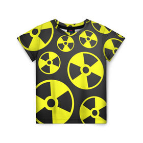 Детская футболка 3D с принтом Радиация в Санкт-Петербурге, 100% гипоаллергенный полиэфир | прямой крой, круглый вырез горловины, длина до линии бедер, чуть спущенное плечо, ткань немного тянется | радиация | радиоактивность