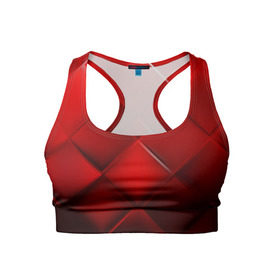 Женский спортивный топ 3D с принтом Red squares в Санкт-Петербурге, 82% полиэстер, 18% спандекс Ткань безопасна для здоровья, позволяет коже дышать, не мнется и не растягивается |  | абстракция | геометрия | квадрат | текстура