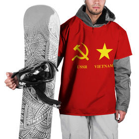 Накидка на куртку 3D с принтом СССР и Вьетнам в Санкт-Петербурге, 100% полиэстер |  | братство | вьетнам | герб | дружба | россия | русь | рф | ссср | флаг