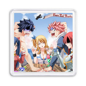 Магнит 55*55 с принтом Fairy tail family в Санкт-Петербурге, Пластик | Размер: 65*65 мм; Размер печати: 55*55 мм | 