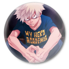 Значок с принтом Katsuki Bakugo в Санкт-Петербурге,  металл | круглая форма, металлическая застежка в виде булавки | 