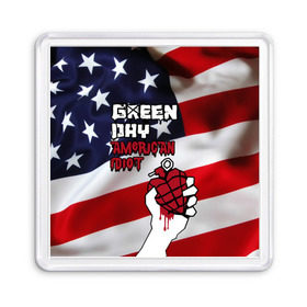 Магнит 55*55 с принтом Green Day American Idiot в Санкт-Петербурге, Пластик | Размер: 65*65 мм; Размер печати: 55*55 мм | american idiot | green day | альтернативный | билли джо армстронг | грин дей | группа | зелёный день | майк дёрнт | музыка | панк | поп | поппанк | рок | сша | тре кул | флаг