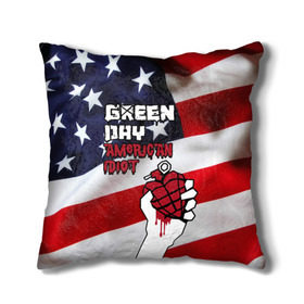 Подушка 3D с принтом Green Day American Idiot в Санкт-Петербурге, наволочка – 100% полиэстер, наполнитель – холлофайбер (легкий наполнитель, не вызывает аллергию). | состоит из подушки и наволочки. Наволочка на молнии, легко снимается для стирки | Тематика изображения на принте: american idiot | green day | альтернативный | билли джо армстронг | грин дей | группа | зелёный день | майк дёрнт | музыка | панк | поп | поппанк | рок | сша | тре кул | флаг