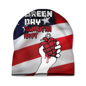 Шапка 3D с принтом Green Day American Idiot в Санкт-Петербурге, 100% полиэстер | универсальный размер, печать по всей поверхности изделия | american idiot | green day | альтернативный | билли джо армстронг | грин дей | группа | зелёный день | майк дёрнт | музыка | панк | поп | поппанк | рок | сша | тре кул | флаг