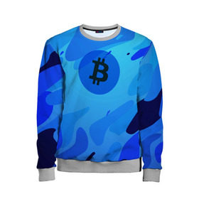 Детский свитшот 3D с принтом Blue Sea Camo Bitcoin в Санкт-Петербурге, 100% полиэстер | свободная посадка, прямой крой, мягкая тканевая резинка на рукавах и понизу свитшота | Тематика изображения на принте: blue | camo | camouflage | coin | crypto | currency | ethereum | litecoin | mining | token | биткоин | биток | камо | камуфляж | крипта | крипто | криптовалюта | лайткоин | майнинг | ферма | эфир