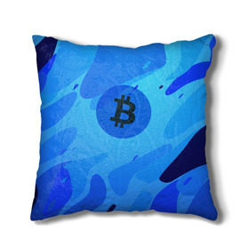Подушка 3D с принтом Blue Sea Camo Bitcoin в Санкт-Петербурге, наволочка – 100% полиэстер, наполнитель – холлофайбер (легкий наполнитель, не вызывает аллергию). | состоит из подушки и наволочки. Наволочка на молнии, легко снимается для стирки | blue | camo | camouflage | coin | crypto | currency | ethereum | litecoin | mining | token | биткоин | биток | камо | камуфляж | крипта | крипто | криптовалюта | лайткоин | майнинг | ферма | эфир