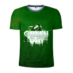 Мужская футболка 3D спортивная с принтом Зелень Green Day в Санкт-Петербурге, 100% полиэстер с улучшенными характеристиками | приталенный силуэт, круглая горловина, широкие плечи, сужается к линии бедра | american idiot | green day | альтернативный | билли джо армстронг | грин дей | группа | зелёный день | майк дёрнт | музыка | панк | поп | поппанк | поцелуй | рок | тре кул