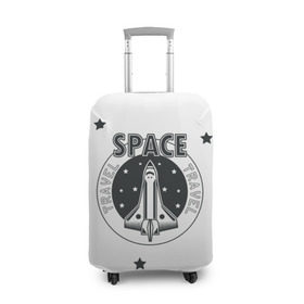 Чехол для чемодана 3D с принтом Space travel в Санкт-Петербурге, 86% полиэфир, 14% спандекс | двустороннее нанесение принта, прорези для ручек и колес | 