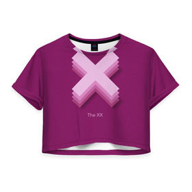 Женская футболка 3D укороченная с принтом The XX в Санкт-Петербурге, 100% полиэстер | круглая горловина, длина футболки до линии талии, рукава с отворотами | the xx | xx | инди поп