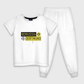 Детская пижама хлопок с принтом Borussia Dortmund - New Design 2018 в Санкт-Петербурге, 100% хлопок |  брюки и футболка прямого кроя, без карманов, на брюках мягкая резинка на поясе и по низу штанин
 | Тематика изображения на принте: боруссия дортмунд