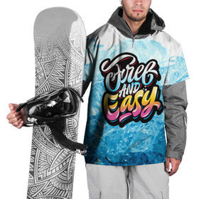 Накидка на куртку 3D с принтом Free and Easy в Санкт-Петербурге, 100% полиэстер |  | beach | miami | граффити | желтый | закат | краски | лед | майами | надписи | панама | пляж | розовый | солнце | фламинго | яркие