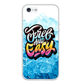 Чехол для iPhone 5/5S матовый с принтом Free and Easy в Санкт-Петербурге, Силикон | Область печати: задняя сторона чехла, без боковых панелей | beach | miami | граффити | желтый | закат | краски | лед | майами | надписи | панама | пляж | розовый | солнце | фламинго | яркие