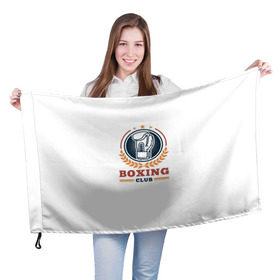 Флаг 3D с принтом BOXING CLUB в Санкт-Петербурге, 100% полиэстер | плотность ткани — 95 г/м2, размер — 67 х 109 см. Принт наносится с одной стороны | бокс | перчатки | спорт | чемпион