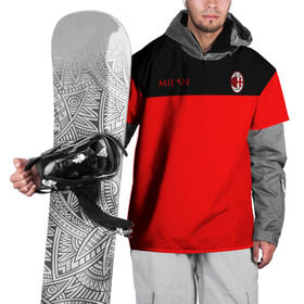 Накидка на куртку 3D с принтом AC Milan - Red & Black в Санкт-Петербурге, 100% полиэстер |  | Тематика изображения на принте: 
