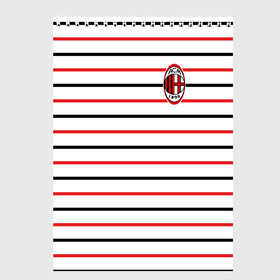 Скетчбук с принтом AC Milan - Stripe white в Санкт-Петербурге, 100% бумага
 | 48 листов, плотность листов — 100 г/м2, плотность картонной обложки — 250 г/м2. Листы скреплены сверху удобной пружинной спиралью | ac | fc | football | milan | милан | футбол