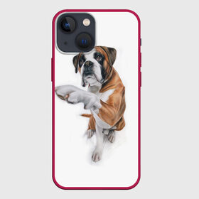 Чехол для iPhone 13 mini с принтом Боксер в Санкт-Петербурге,  |  | боксер | друг | дружба | животное | пес | собака