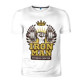 Мужская футболка 3D спортивная с принтом IRONMAN в Санкт-Петербурге, 100% полиэстер с улучшенными характеристиками | приталенный силуэт, круглая горловина, широкие плечи, сужается к линии бедра | железо | зал | сила золото | спорт